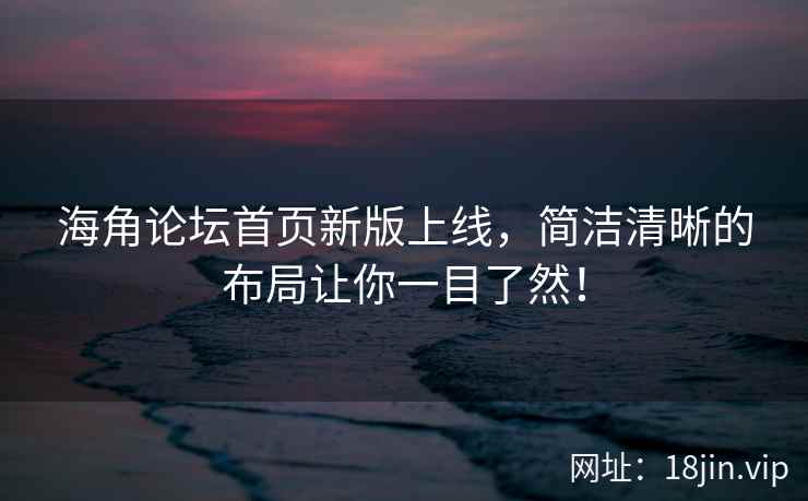 海角论坛首页新版上线，简洁清晰的布局让你一目了然！